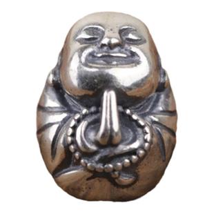 925银文玩弥勒佛三通佛头凤眼金刚星月菩提柏香籽念珠藏式配饰