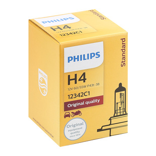 飞利浦H4汽车卤素大灯灯泡远近一体12V飞度骐达骊威捷达24V大货车