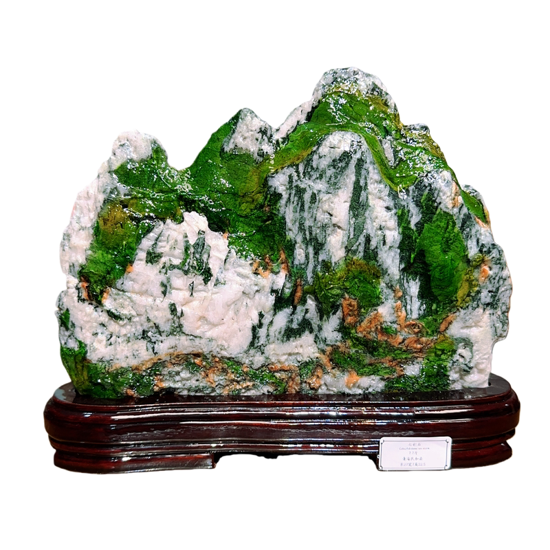 天然青海七彩石原石水冲石国画石风景奇石玄关客厅办公室桌面摆件