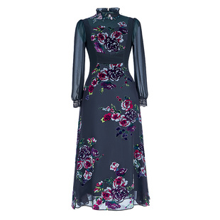 SUSSI/古色秋季高端新款商场同款荷叶领鱼尾摆轻奢高级感连衣裙