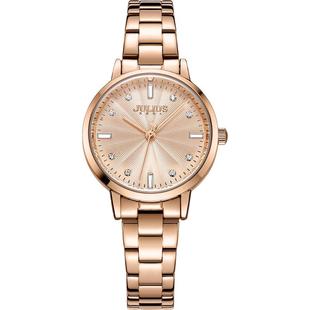 聚利时旗舰店韩版锆石优雅正品女表钢带防水学生石英气质手表1167