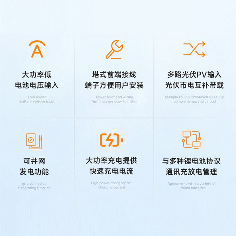 高频三相太阳能逆变器380V输出光伏混合储能逆变器MPPT逆控一体机