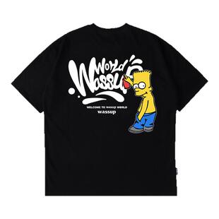 WASSUP美式重磅高街短袖T恤男夏季2025新款潮牌宽松纯棉凉感上衣
