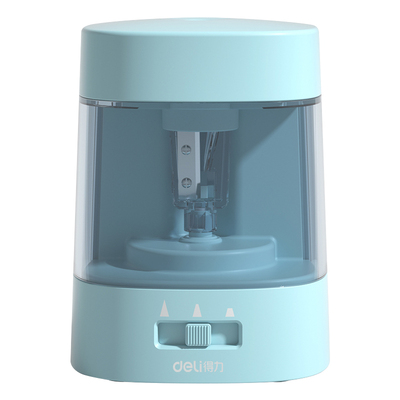 得力自动削笔器电动转笔刀小学生专用全铅笔刀双电源卷笔削笔刀幼儿园刨笔绞笔儿童文具铅笔刀VA3削器削笔机