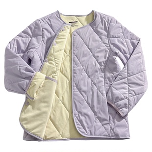 轻薄棉服女2025新款冬季羊毛棉衣保暖菱格洋气小棉袄夹棉外套女款