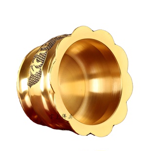 三宝佛具家用室内纯铜香炉莲花边金玉满堂佛光普照有求必应供香炉