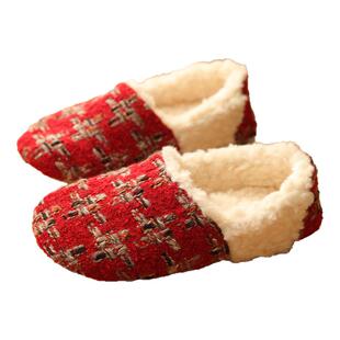 冬季棉拖鞋加绒防寒包跟软底居家棉鞋室内静音防滑产后保暖月子鞋