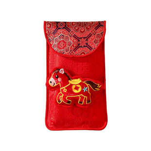 2026马年生肖布艺红包袋刺绣春节过年儿童斜挎包压岁钱新年零钱包