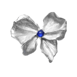 DifferentYoung蝴蝶结戒指女小众设计感花尾戒纯银手工夸张食指戒