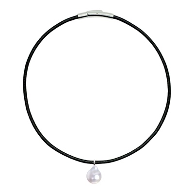 硬糖水滴巴洛克珍珠皮choker项圈