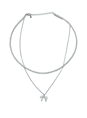 顺钦银楼S925银贝珠皎月项链