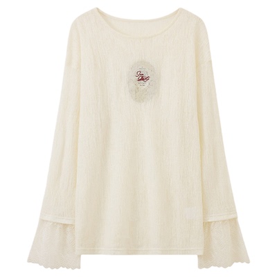 ICEDUST蕾丝拼接凹凸印T恤