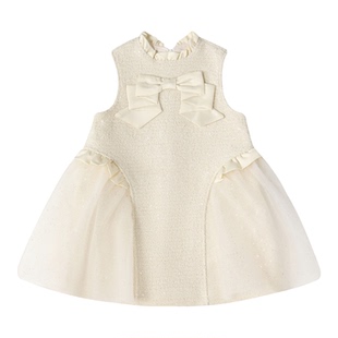 笛莎官方旗舰女童连衣裙冬季新款儿童女宝童装香风裙保暖洋气甜美