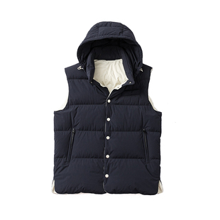 意奢B*C殿堂级 秋冬老钱风男士白鹅绒男羽绒马甲 羽绒背心外套男