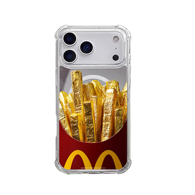 黄金薯条磁吸镜面手机壳适用苹果iPhone17promax苹果16发财暴富华为Mate70小米151413情侣款P70三星S25Ulrat