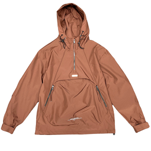 男士2025春季潮流套头连帽夹克痞帅休闲冲锋衣秋冬设计感加棉外套