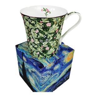 morris英国欧式复古水杯薄款马克杯骨瓷陶瓷美式咖啡杯康乃馨茶杯