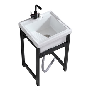 陶瓷洗衣盆带搓板阳台一体式洗衣槽户外水池室外洗衣池超深水槽