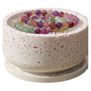 天然白水晶碎石摆件手链净化消磁石容器器皿玻璃碗饰品收纳盒