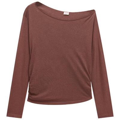 OCHIRLY欧时力轻薄羊绒斜肩毛衫