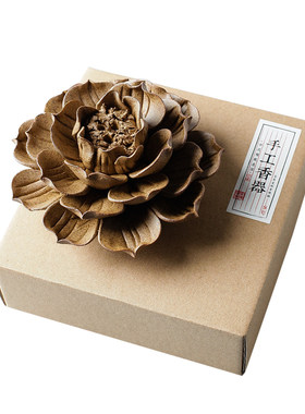 手工禅意粗陶莲花香插