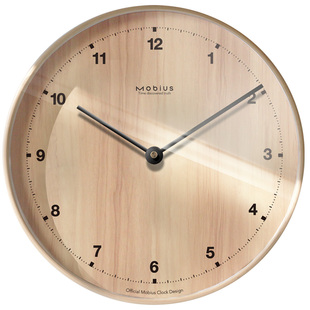莫比乌斯北欧木质客厅挂钟现代时钟静音创意简约钟表装饰实木挂表
