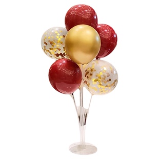 开业气氛布置桌面装饰气球立柱周年店庆活动商场门店桌飘乔迁地飘