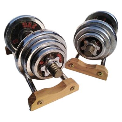 哑铃架实木仿古托底座健身支撑架