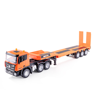 汇纳遥控平板拖挂车半挂货车卡车运输汽车儿童工程车玩具生日礼物