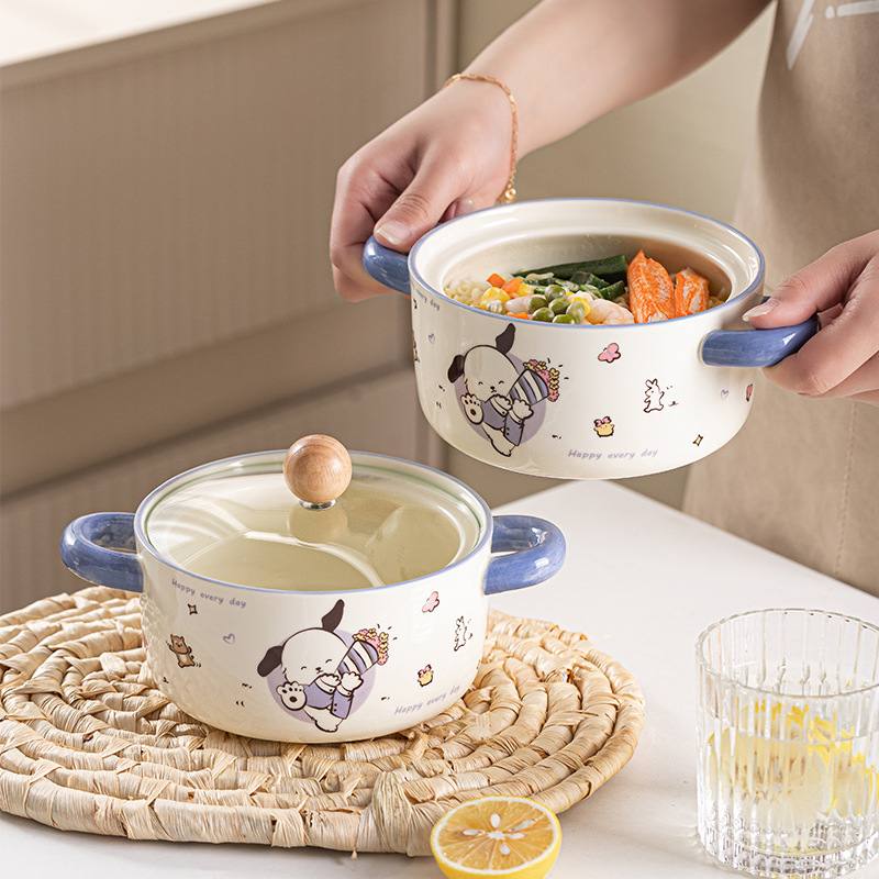 卡通哈皮狗釉下陶瓷可爱陶瓷陶瓷餐具碗泡面彩少女家用面碗汤碗碗