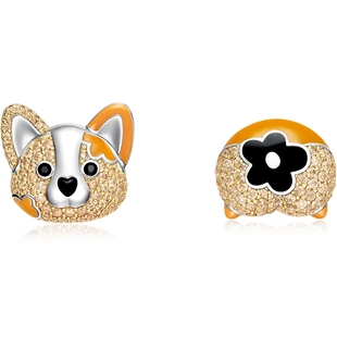 [HEFANG何方奥莱]小花柯基耳钉高级感小众设计耳环耳饰送礼物