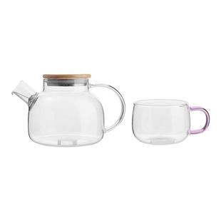 北欧耐热玻璃花茶壶蜡烛加热花草茶具水果茶壶套装下午茶蜡烛茶壶