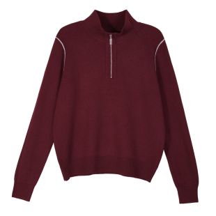 冬季加绒加厚毛衣女2025新款拉链立领打底衫可外穿内搭针织衫上衣