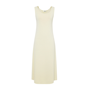 indicia标记商场同款早春简约纯色U领无袖背心连衣裙6A403LQ183C