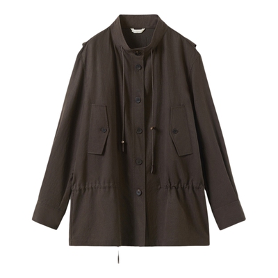 播商场同款休闲宽松短外套女秋季新品立领美式上衣BDS3WD3313