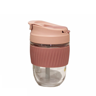 乐扣正品玻璃杯吸管水杯