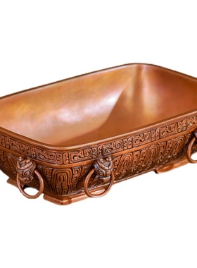 徽匠铜韵 紫铜西周三大青铜器之一虢季子白盘家居摆件馈赠礼品