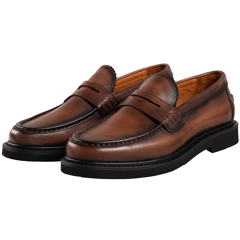 新款乐福鞋男真皮英伦夏季青年百搭懒人鞋一脚蹬韩版男士休闲鞋潮