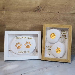 宠物爪印纪念相框狗狗脚印泥diy猫咪足迹毛发收集纪念品照片摆台