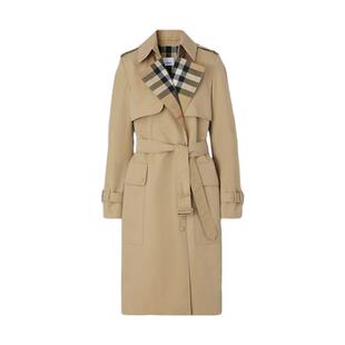 【新年礼物】BURBERRY 女装 长款格纹棉质嘎巴甸 Trench风衣多色