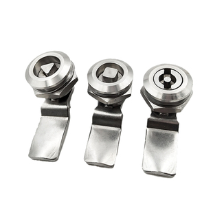 精铸304不锈钢三角锁ms705配电箱机柜垃圾箱转舌锁圆柱锁一字锁