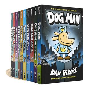 Dog Man 1-11-13 神探狗狗的冒险故事 列 英文原版 儿童英语绘本 内裤超人作者 Dav Pilkey 漫画书全彩桥梁章节书 Dogman