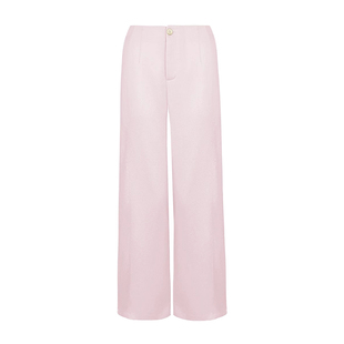 人鱼重磅莱赛尔亚麻宽松阔腿长裤短裤休闲裤女夏粉色裤子白色裤子