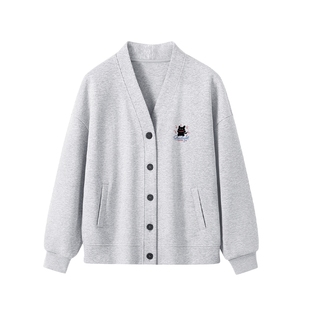 LB真维斯开衫外套女秋季2025新款小个子V领上衣春秋韩版时尚卫衣