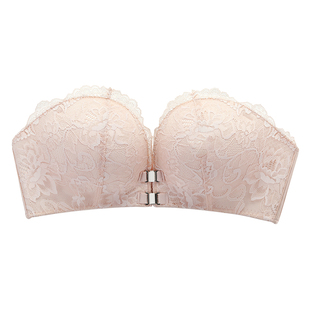 肤色隐形前扣无肩带防滑文胸小胸加厚内搭不透肉色内衣女聚拢抹胸