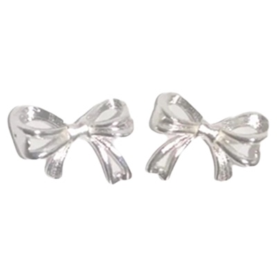 蝴蝶结耳环一对银饰配饰质感高级