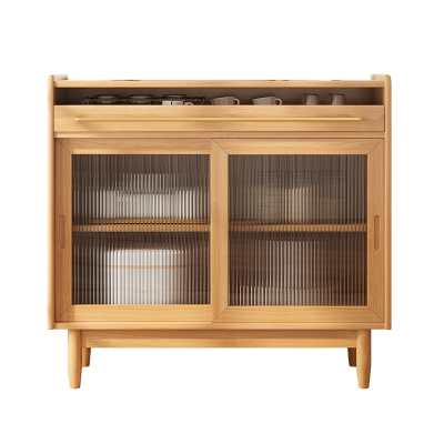 实木柜餐边柜现代简约客厅酒柜茶水柜厨房储物柜橱柜收纳一体靠墙