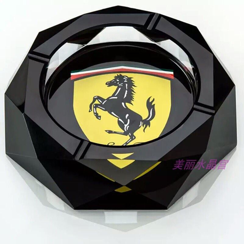 汽车标志水晶玻璃烟灰缸4s店logo定制时尚商务礼品办公室摆件大号