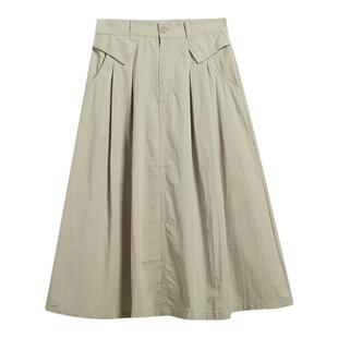 UnBleu半身裙女夏季a字秋季新款时尚宽松纯棉女装夏天绝美裙子