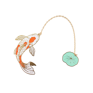 手心里锦鲤金属书签精致古典中国古风文艺文创定制创意圣诞节礼物